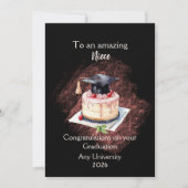 Niece Graduation Cap and Cake Congratulations (Voorkant)