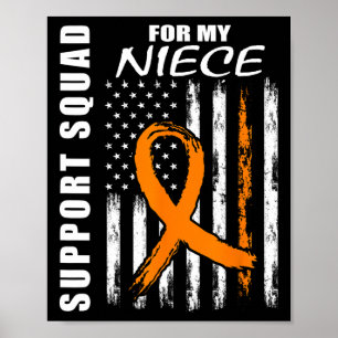 Niece Multiple Sclerose Awareness USA Flag Support Poster