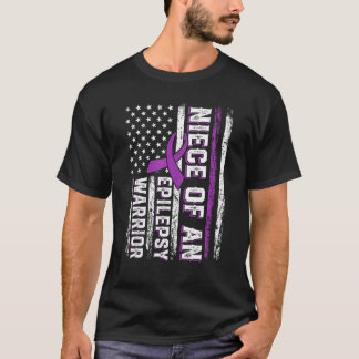 Niece of a Warrior Epilepsy Paars Ribbon Support T-shirt