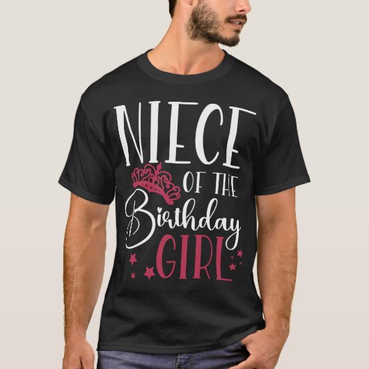 Niece of the Birthday Girl Custom Matching Family T-shirt (Voorkant)