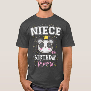 Niece of The Birthday Princess Cute Panda Beer B-D T-shirt
