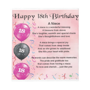 Niece Poem - 18th Birthday Notitieblok