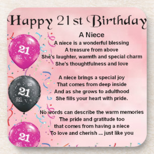 Niece Poem - 21st Birthday Onderzetter