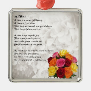Niece Poem - Flowers Metalen Ornament