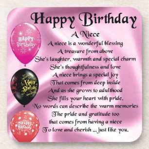 Niece Poem - Happy Birthday Drankjes Onderzetter