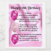 Niece Poem Wine Bottle Étiquette 18e anniversaire (Étiquettes simples)