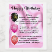 Niece Poem Wine Bottle Étiquette Joyeux anniversai (Étiquettes simples)