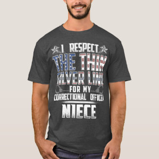Niece Thin Silver Line Correction Officer T-shirt