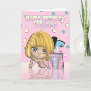 Niece Verjaardag Kaart met Schattigee kleine meisj