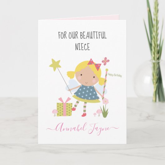 Niece verjaardagsmeisjes kaart (Voorkant)