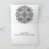 Niece's Birthday, Butterfly Mandala Coloring Page  Kaart (Binnen)