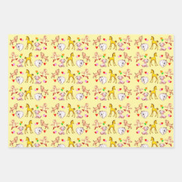 Niedliche Tierbabys Inpakpapier Vel