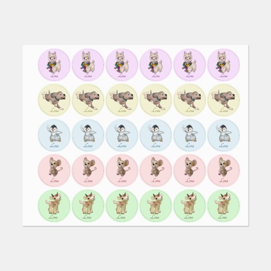 niedliche tiere labels (Vel)