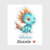 Niedlicher Alien-Drache, türkis - Sticker (Vel)