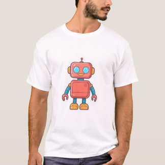 Niedlicher Roboter Im Retro-Stickerdesign T-shirt
