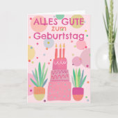 Niedliches Glückwunsch Geburtstagskuchen Rosa Kaart (Voorkant)