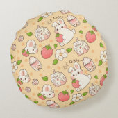 niedliches Hasendesign Rond Kussen (Achterkant)