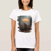 Niedliches Waschbär-UFO-Design im Wald T-shirt (Voorkant)