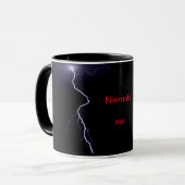 Niemals T-shirt nur Kaffee Mok (Voorkant links)