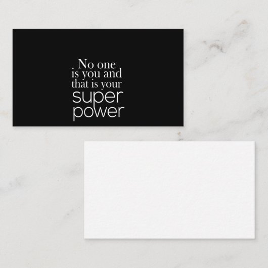 niemand ben jij en dat is jouw superkracht visitekaartje (Voorkant / Achterkant)