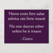Niemand danst sober - Cicero quote Briefkaart (Voorkant)