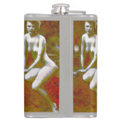 "Niemand die je kent" fles met vinylwikkel Heupfles (Achterkant)