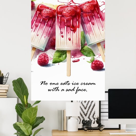 Niemand eet ijs met een droevig poster (Thuiskantoor)