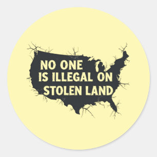 NIEMAND IS ILLEGAAL OP GESTOLEN LAND - VS Diversit Ronde Sticker