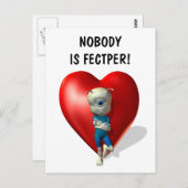 Niemand is ontlasting! briefkaart (Voorkant / Achterkant)