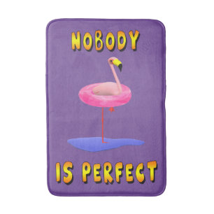 Niemand is perfect - flamingo met zwemring badmat