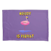 Niemand is perfect - flamingo met zwemring kussensloop (Voorkant)