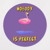 Niemand is perfect - flamingo met zwemring labels (Design 1)