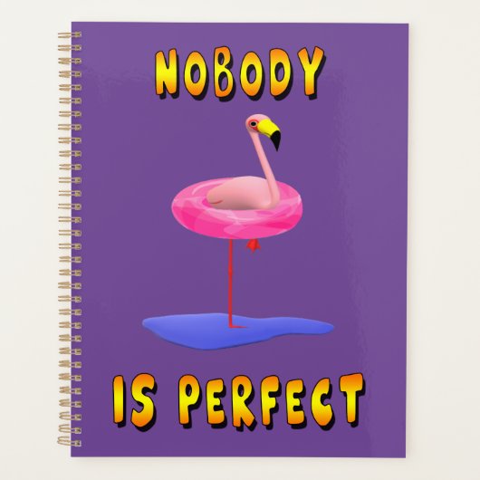 Niemand is perfect - flamingo met zwemring planner (Voorkant)