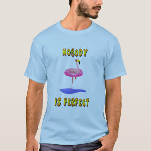 Niemand is perfect - flamingo met zwemring t-shirt