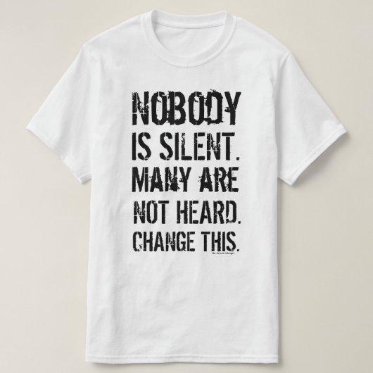 Niemand is Silent Petten (Wit) T-shirt (Design voorkant)