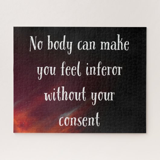 Niemand kan je minderwaardig laten voelen legpuzzel (Horizontaal)