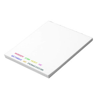 Niemand kan me pijn doen zonder mijn toestemming notitieblok