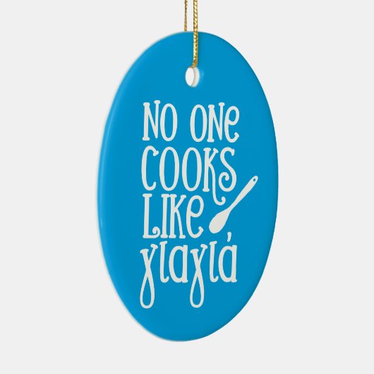 Niemand kookt zoals Yiayia Griekse grootmoeder fot Keramisch Ornament (Rechts)