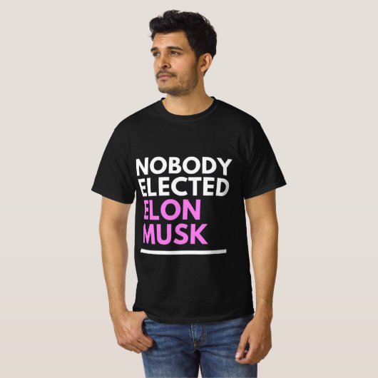 Niemand koos voor Elon Musk PNK Mannen T-shirt (Voorkant volledig)