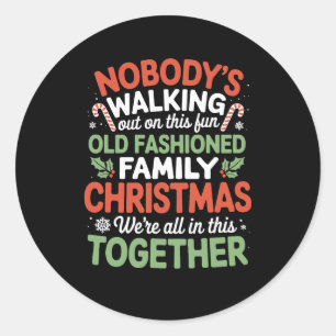 Niemand loopt op deze vun oude familie-feestjes ui ronde sticker