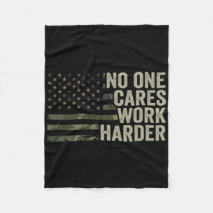 Niemand Maakt Zich Zorgen Werk Harder - Motiverend Fleece Deken