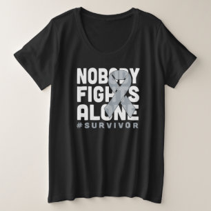 Niemand vecht alleen Grey Ribbon Shirt Longkanker
