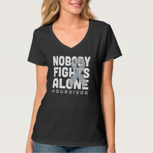 Niemand vecht alleen Grey Ribbon Shirt Longkanker