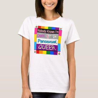 Niemand weet dat ik Demi Sapio Pansexual QUEER T-s T-shirt