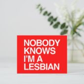 NIEMAND WEET DAT IK EEN LESBIAN BEN - WITTE -.png Briefkaart (Staand voorkant)