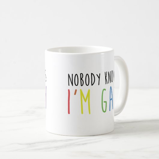 Niemand weet dat ik Gay ben Koffiemok (Voorkant rechts)