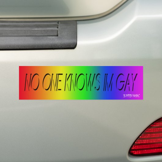 Niemand weet dat ik homo ben bumpersticker (Op auto)