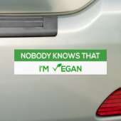 niemand weet dat ik vegan ben bumpersticker (Op auto)