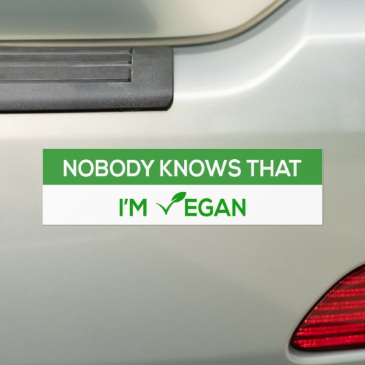 niemand weet dat ik vegan ben bumpersticker (Op auto)