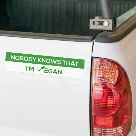 niemand weet dat ik vegan ben bumpersticker (Op Truck)